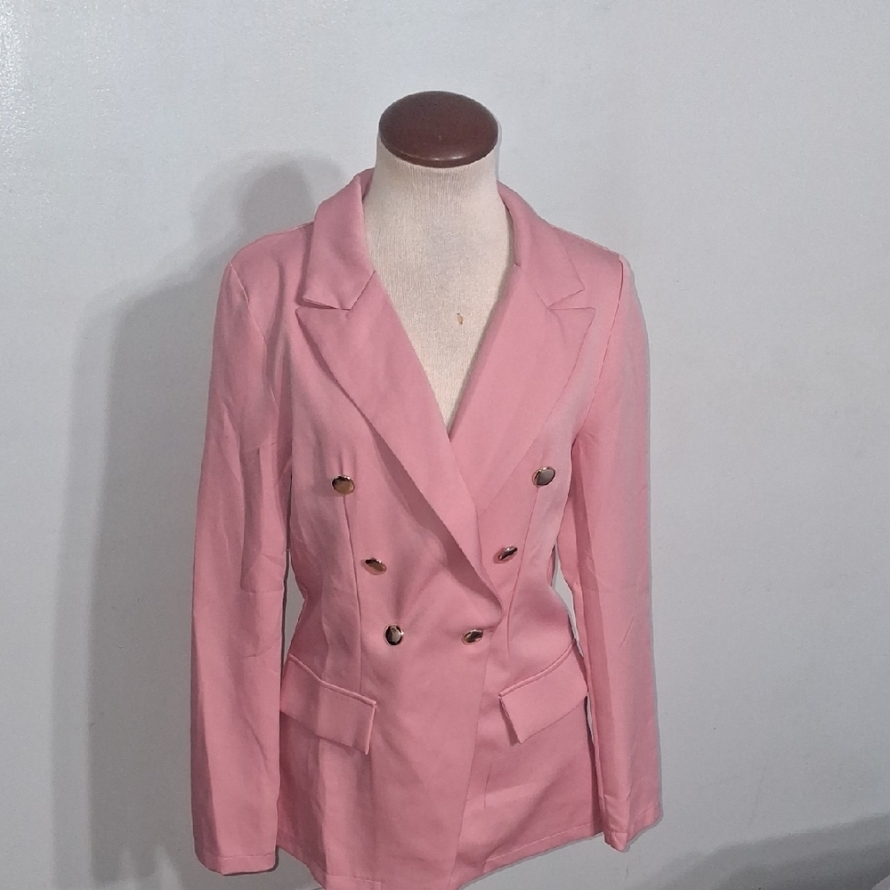 SHEIN/ Pink Double-Breasted Blazer- W Sz 6